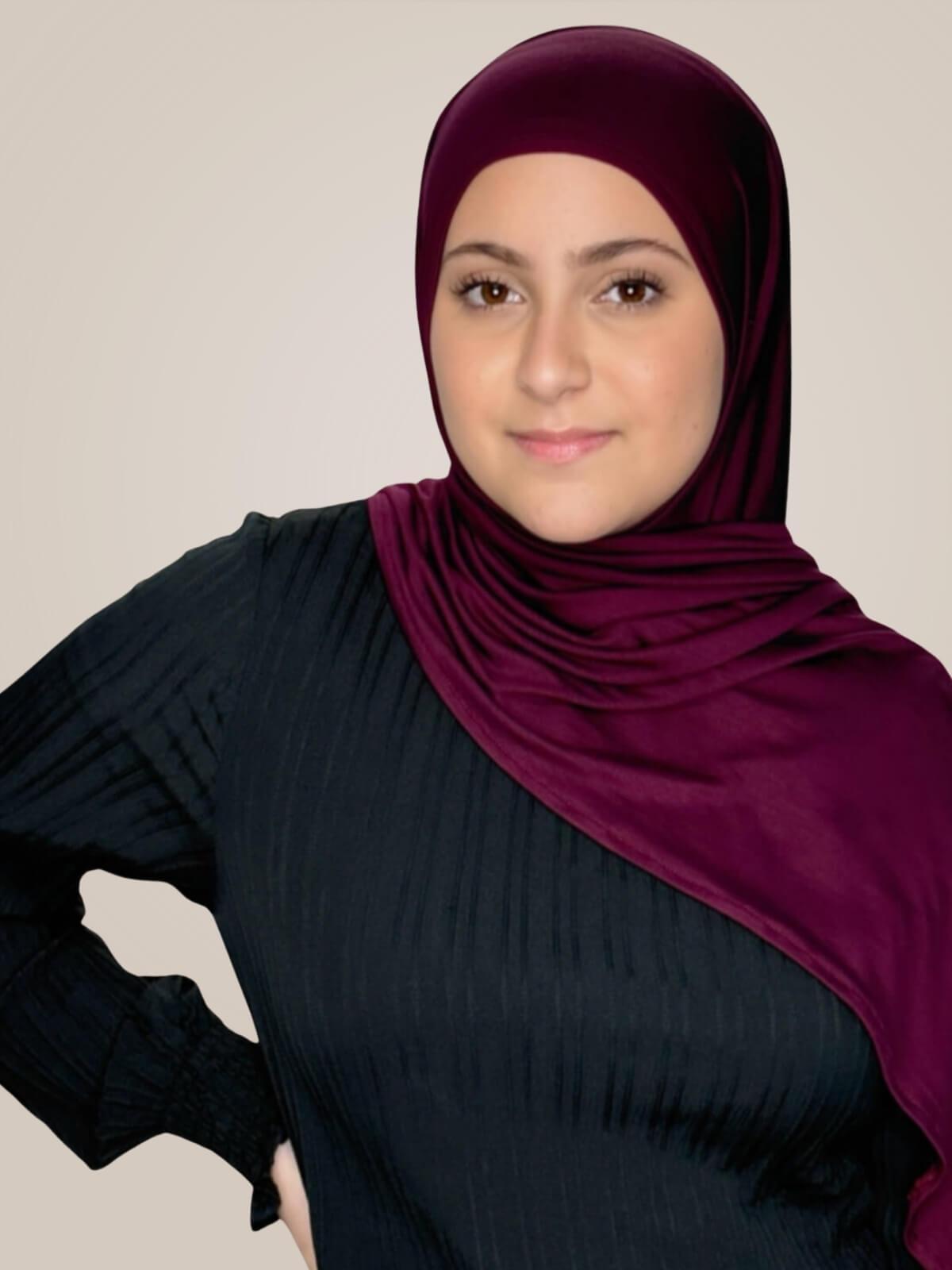 Modish Girl Pre-Sewn Jersey Hijab-Wine