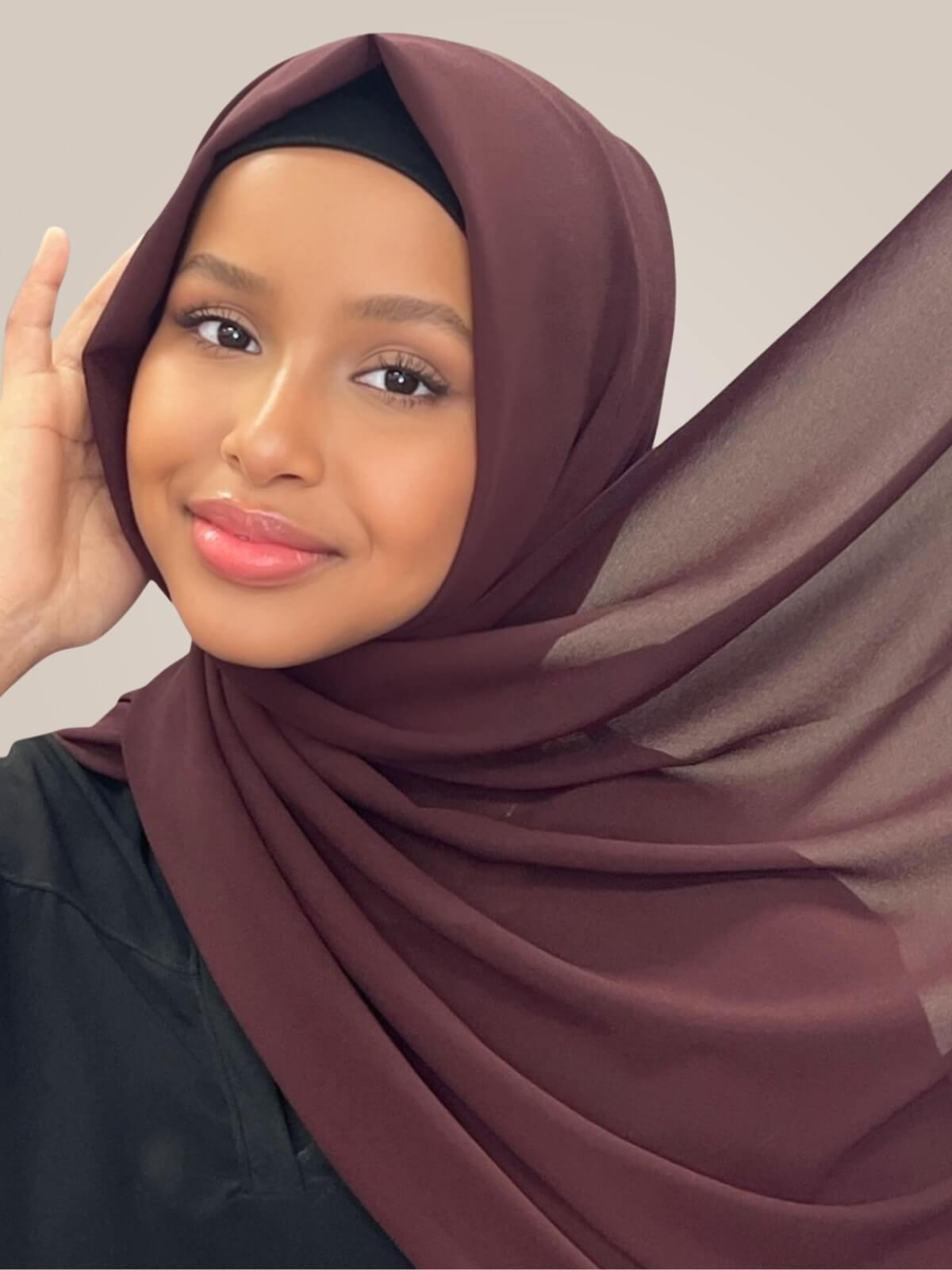 Classic Chiffon Hijab-Raisin