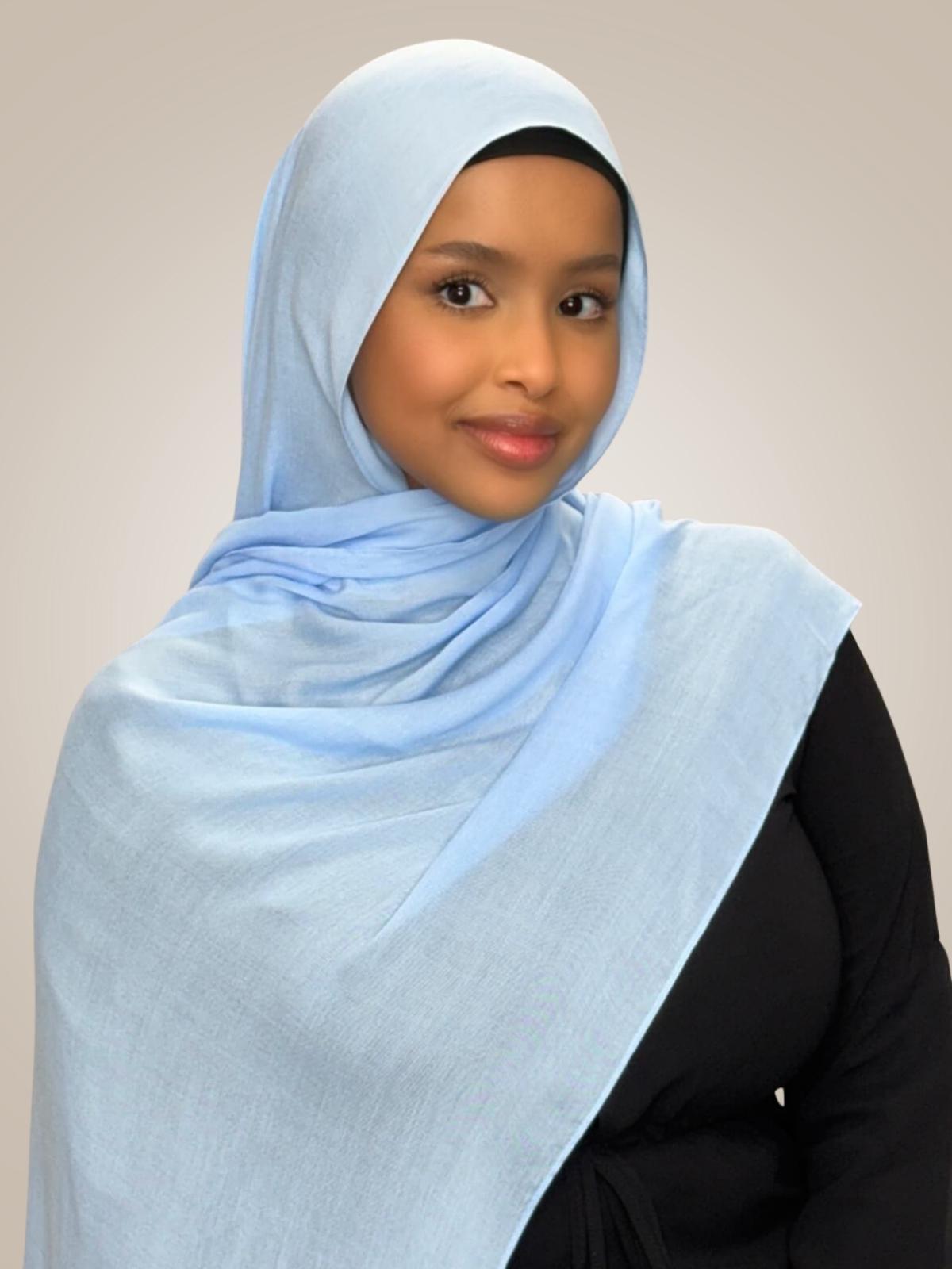 Cotton Modal Hijab-Cinderella Blue