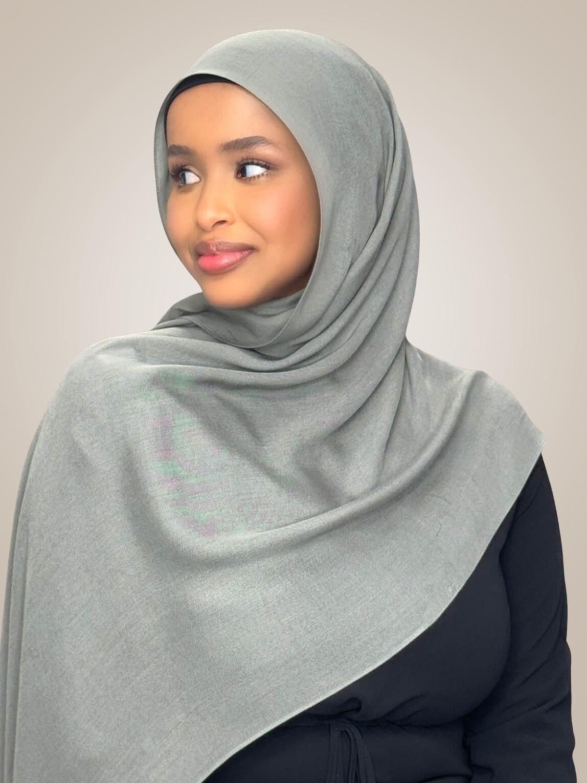 Cotton Modal Hijab-Slate Green