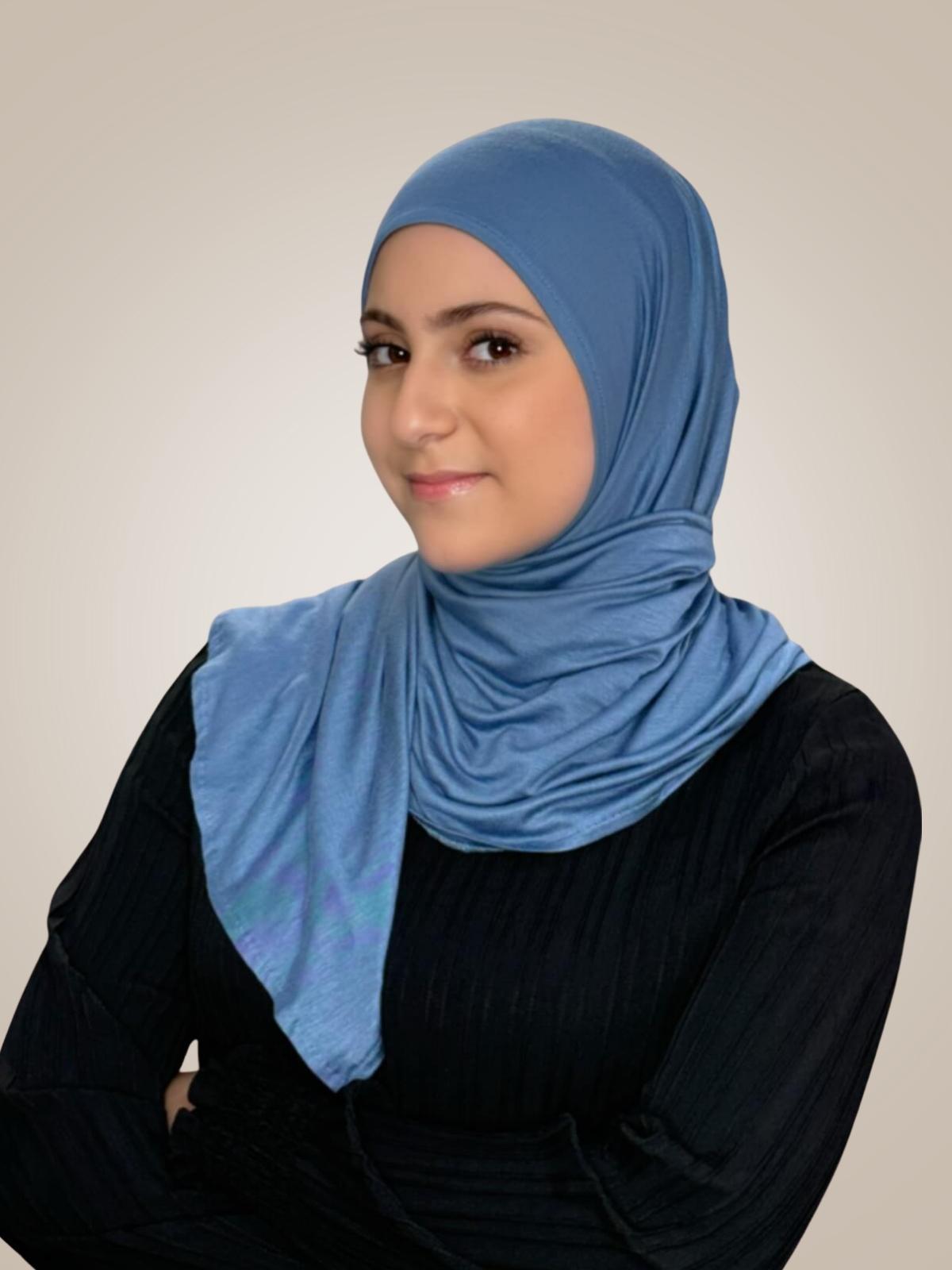Modish Girl Pre-Sewn Jersey Hijab-Blue Grey
