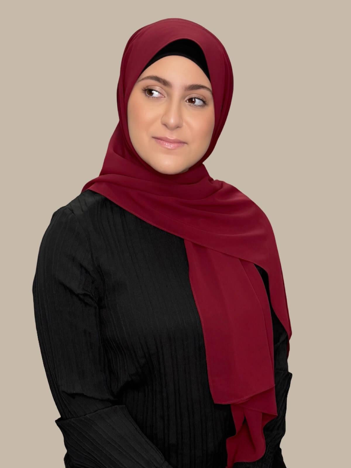 Modish Girl Luxury Chiffon Hijab-Mahogany