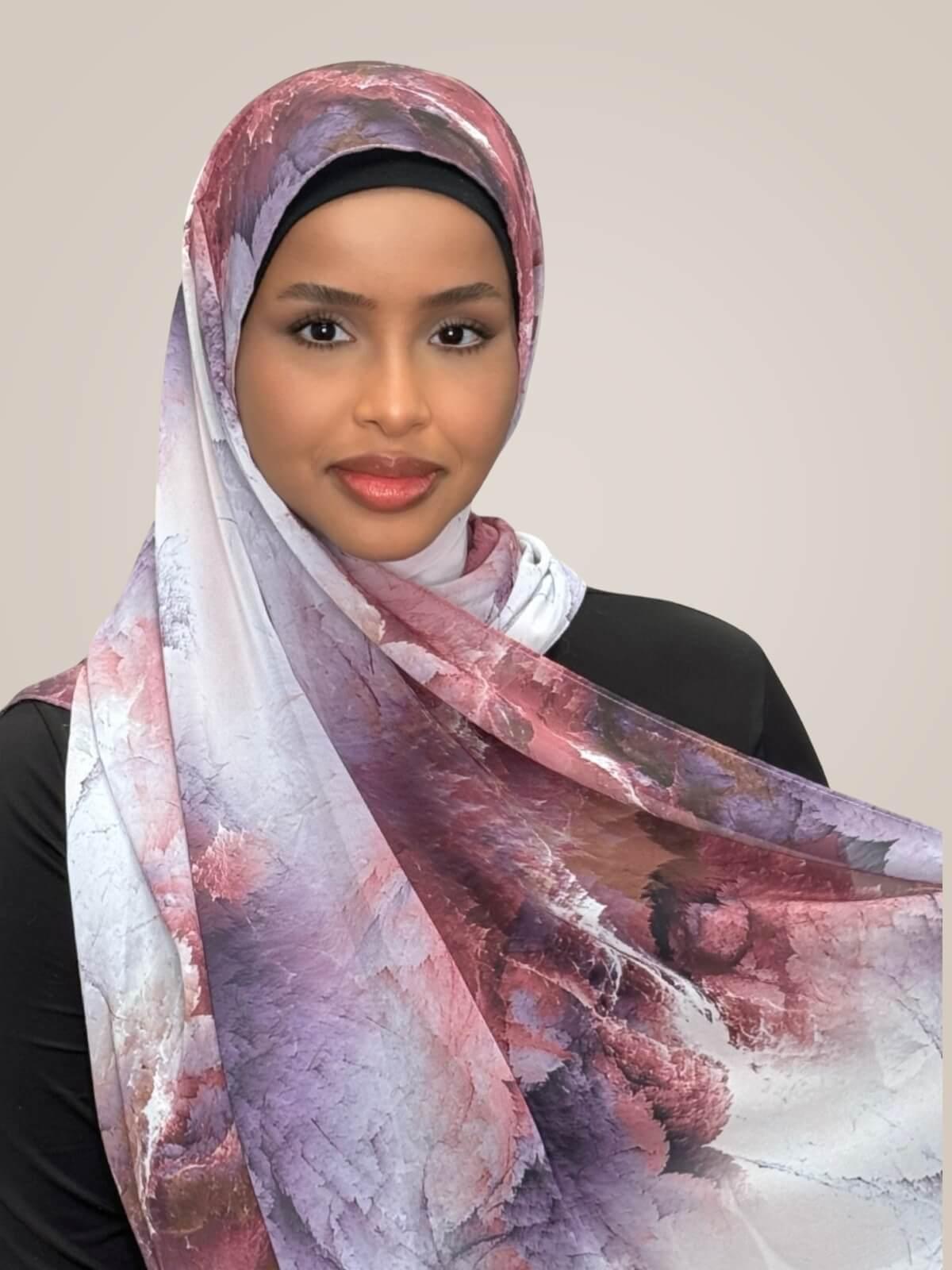 Printed Chiffon Hijab-Muted Mirage