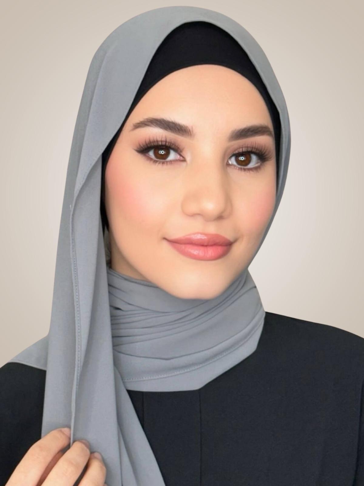 Classic Chiffon Hijab-Smoke Grey