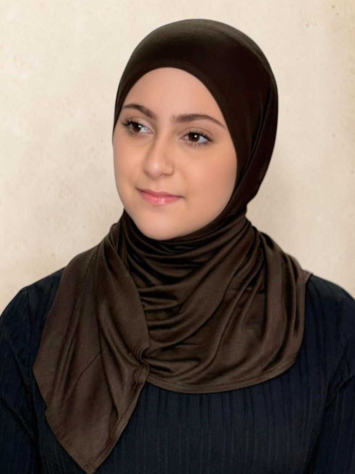 Modish Girl Pre-Sewn Jersey Hijab-Chocolate Brown