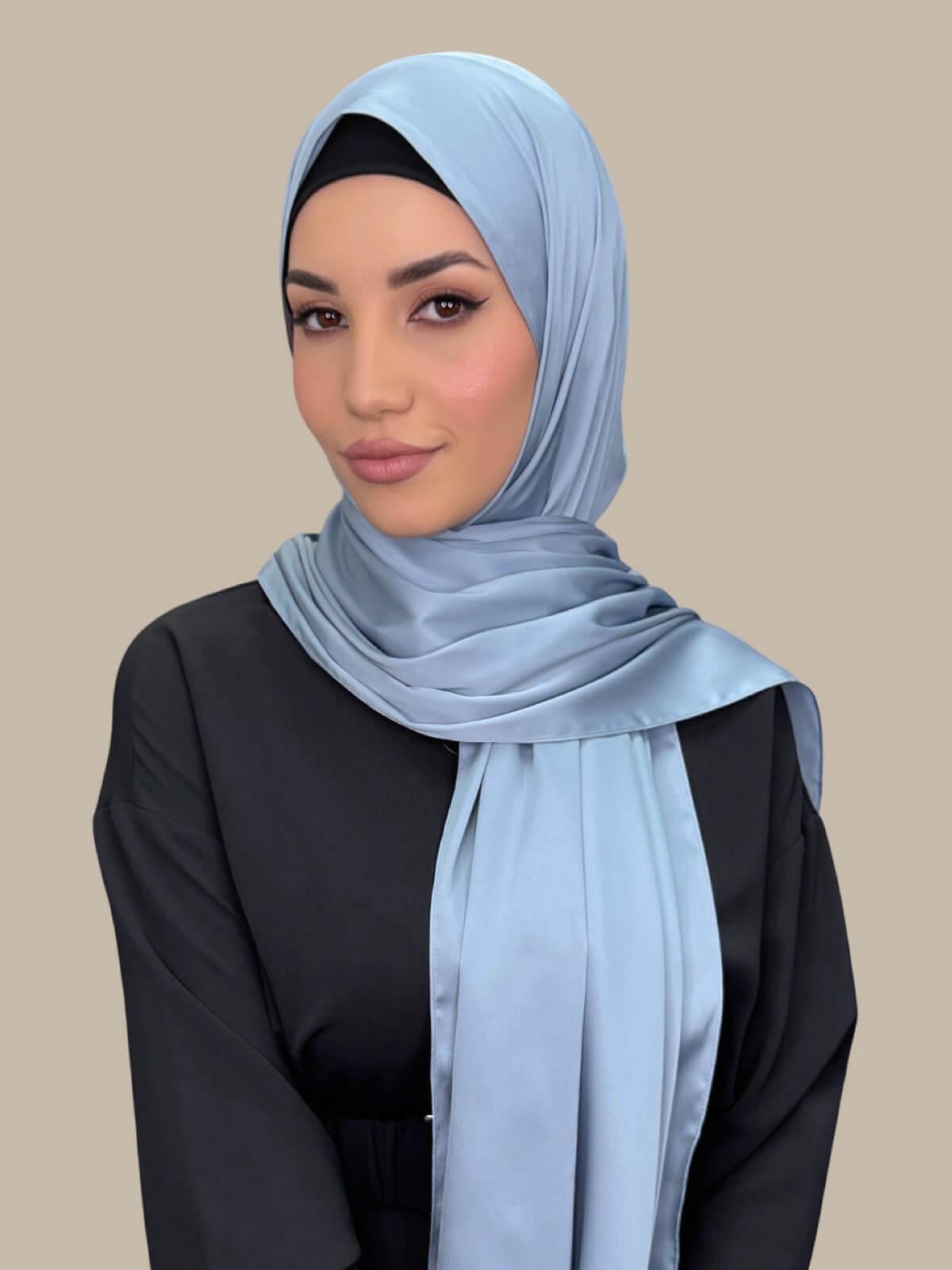 Premium Satin Hijab-Denim Dust