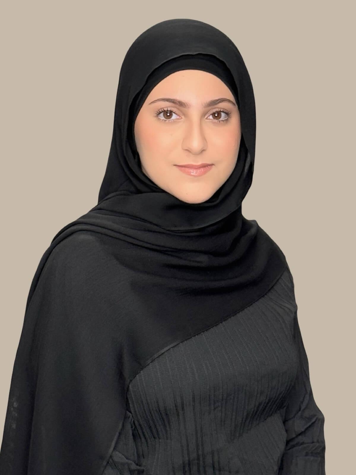 Modish Girl Cotton Modal Hijab-Black