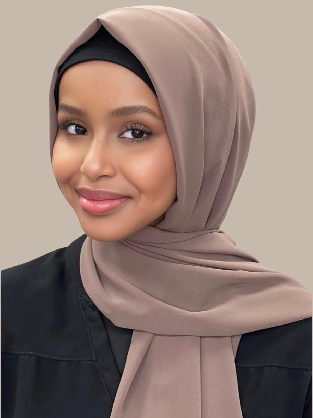 Luxury Chiffon Hijab-Chestnut Brown