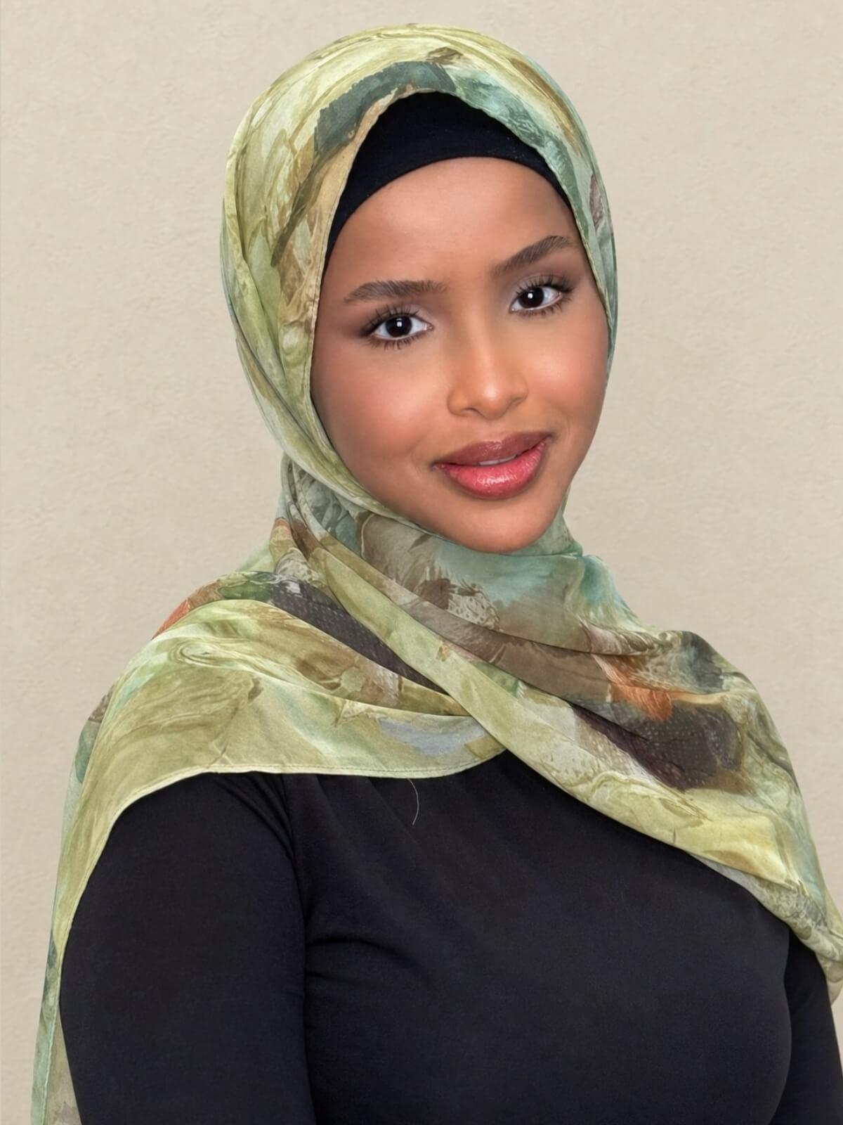 Printed Chiffon Hijab-Willow Drift