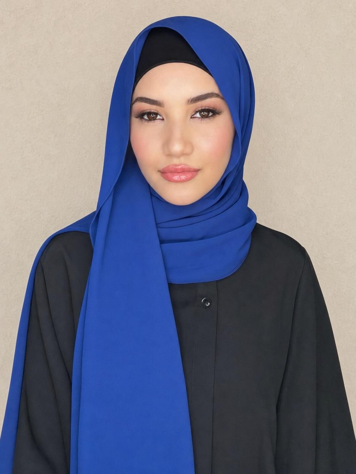 Classic Chiffon Hijab-Midnight Blue