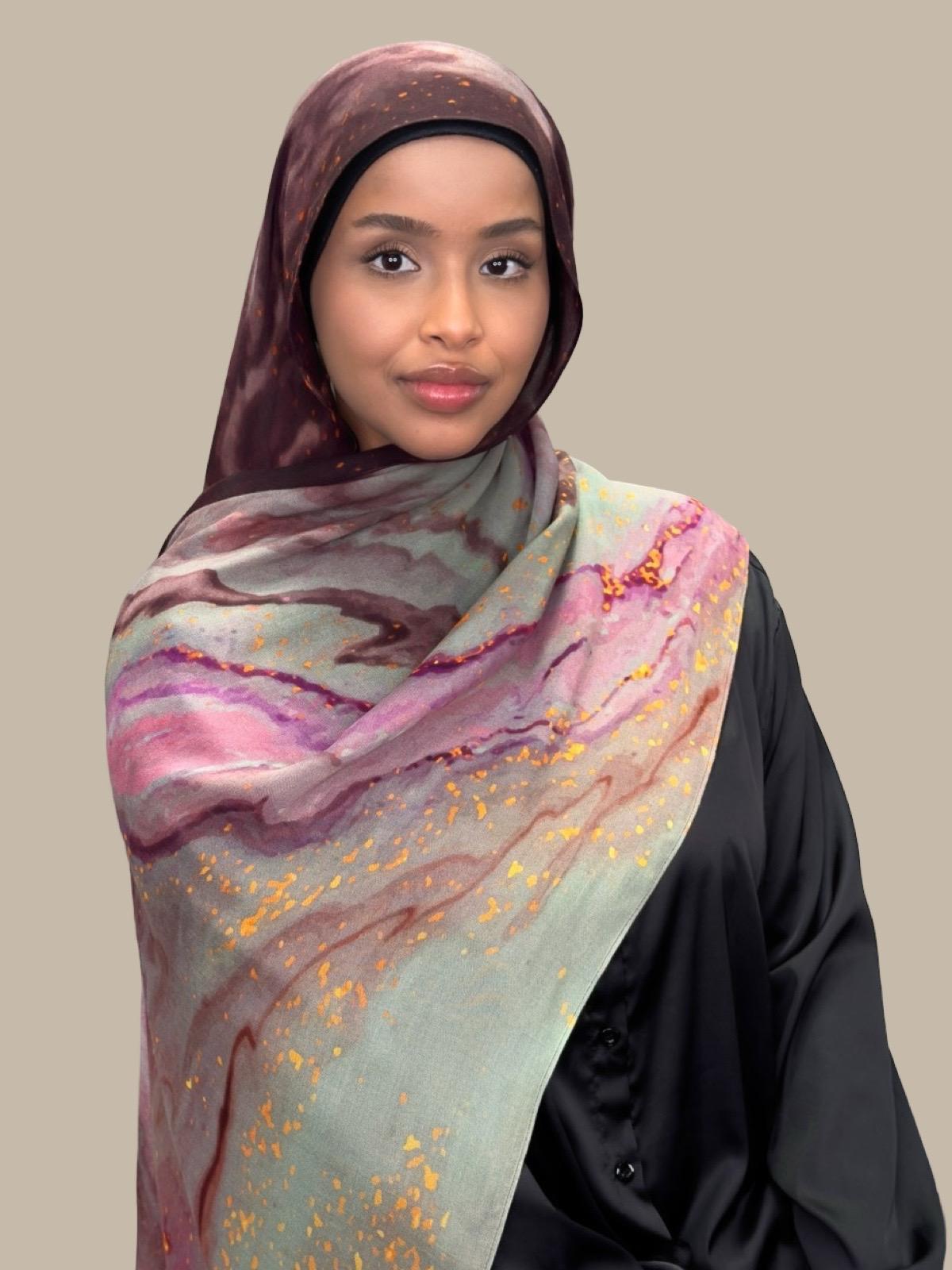 Print Modal Hijab-Rose Mirage