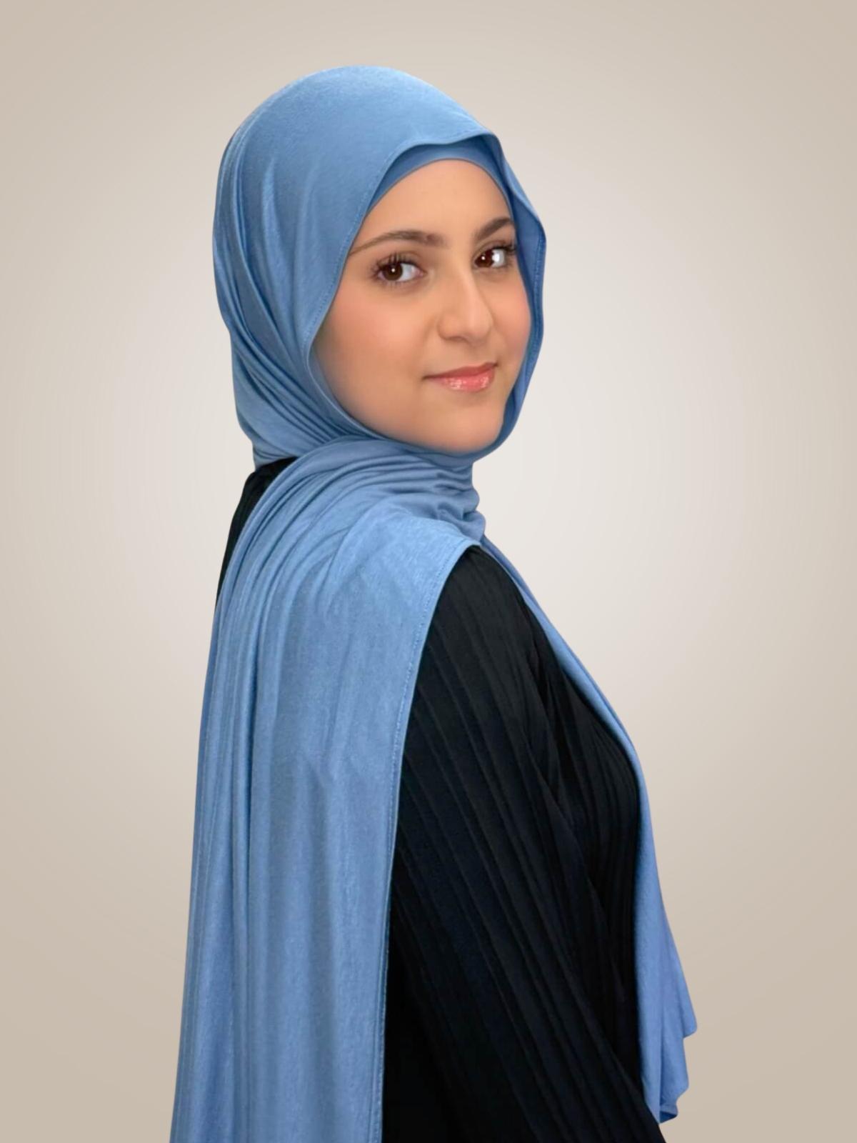 Modish Girl Premium Jersey Hijab-Blue Grey