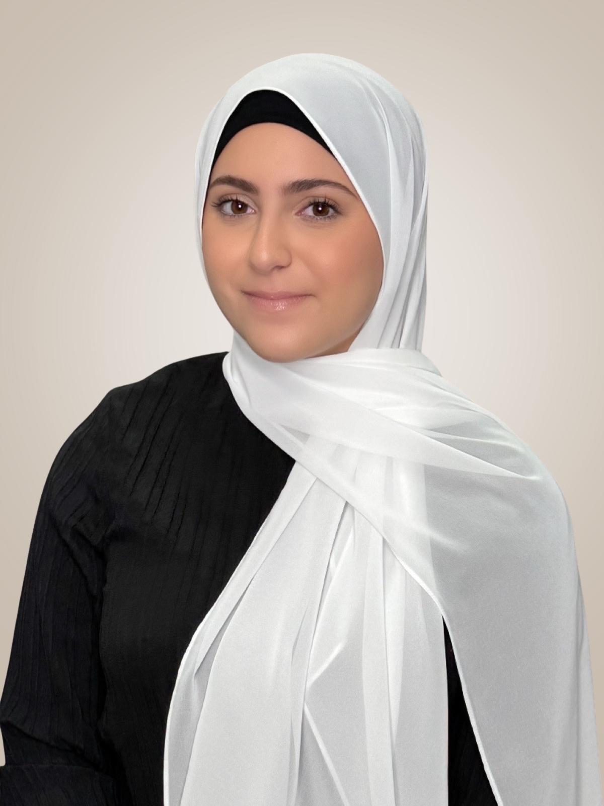 Modish Girl Luxury Chiffon-Pearl White