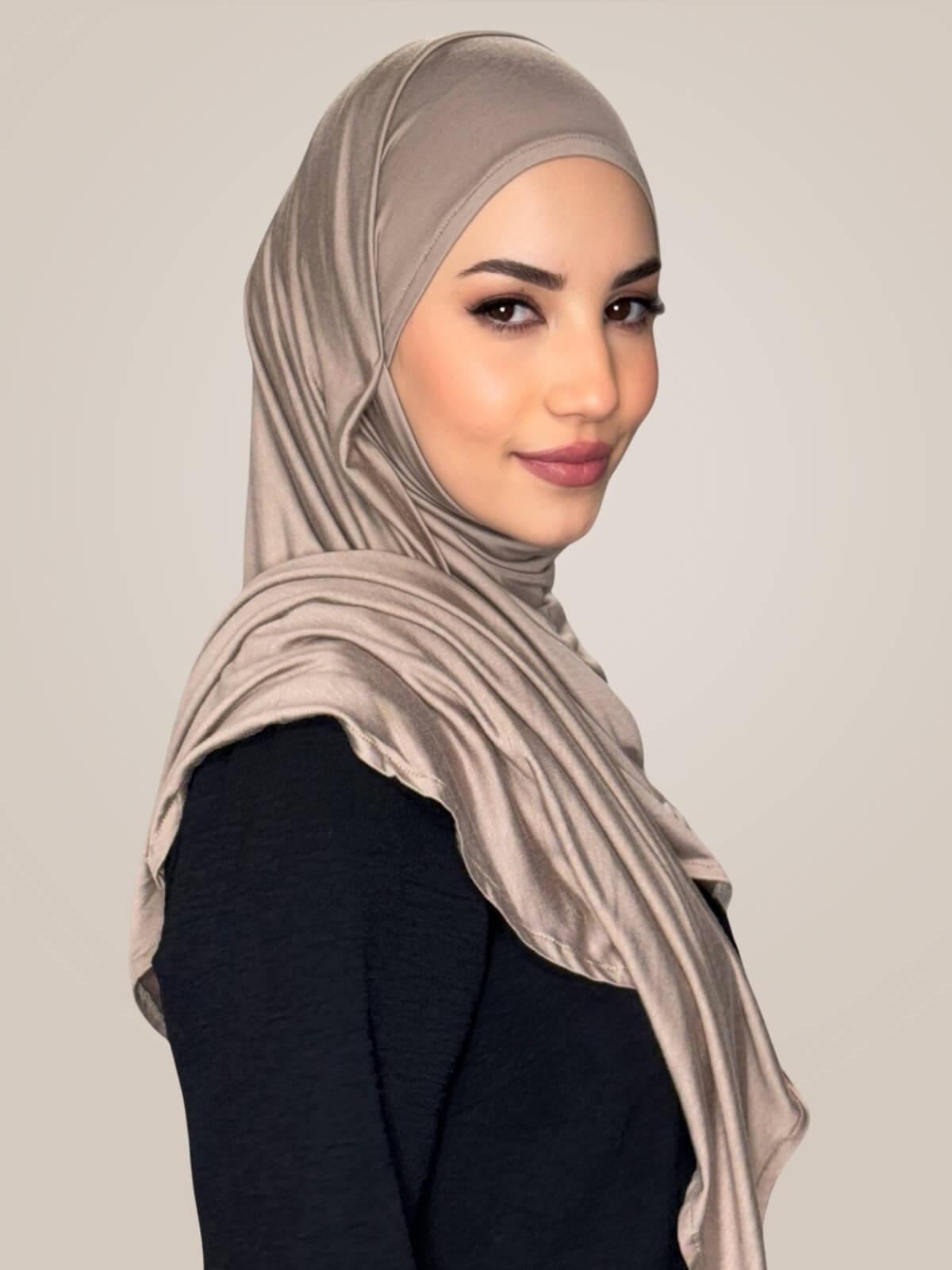 Pre-Sewn Jersey Hijab-Desert
