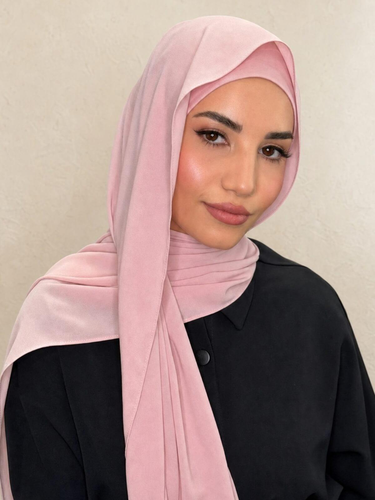Matching Chiffon Hijab Set-Antique Pink