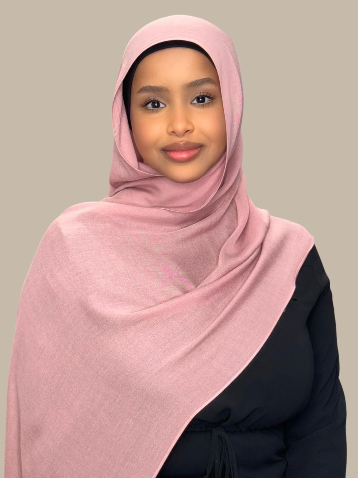 Cotton Modal Hijab-Misty Rose