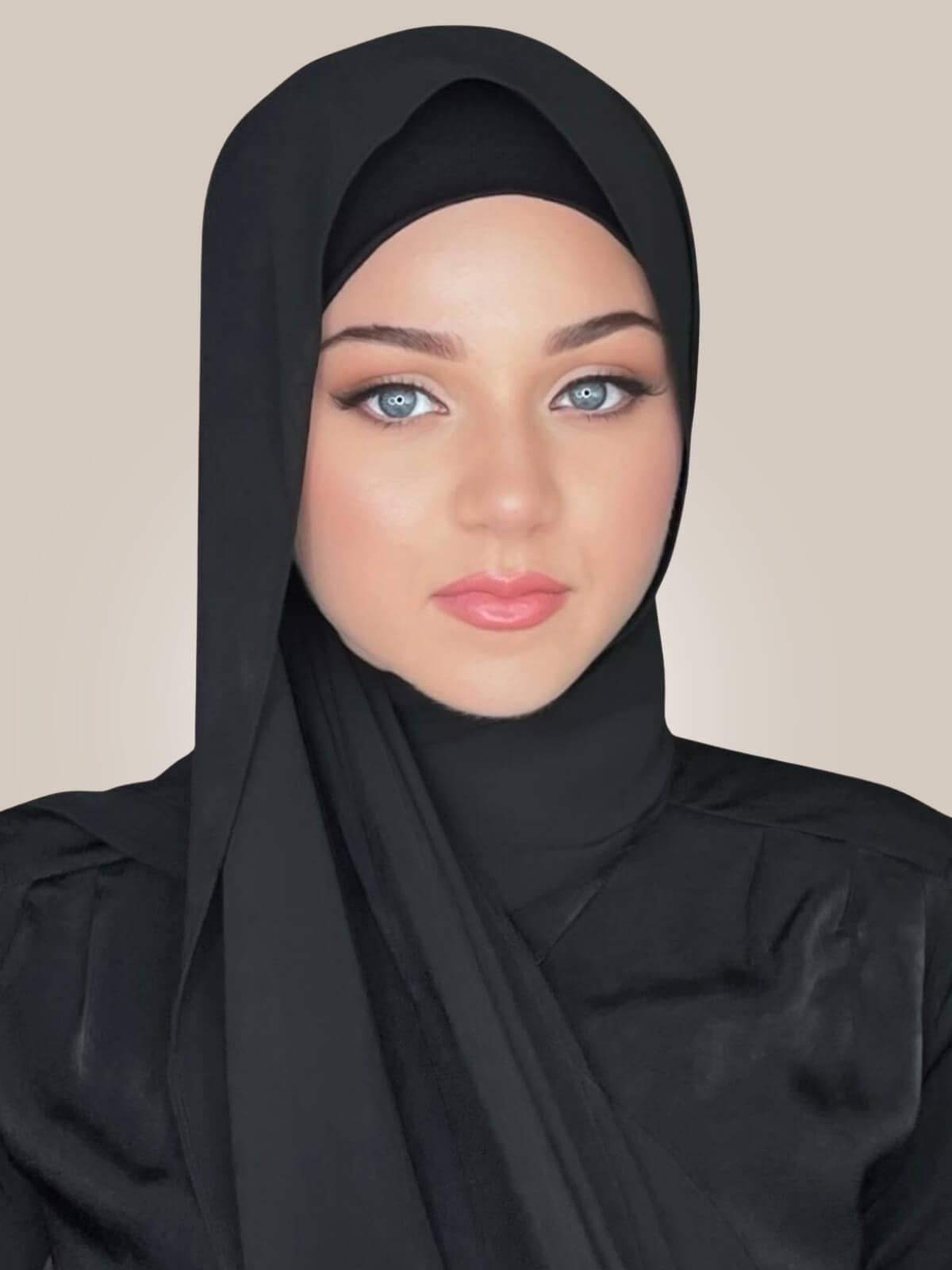 Luxury Chiffon Hijab-Black