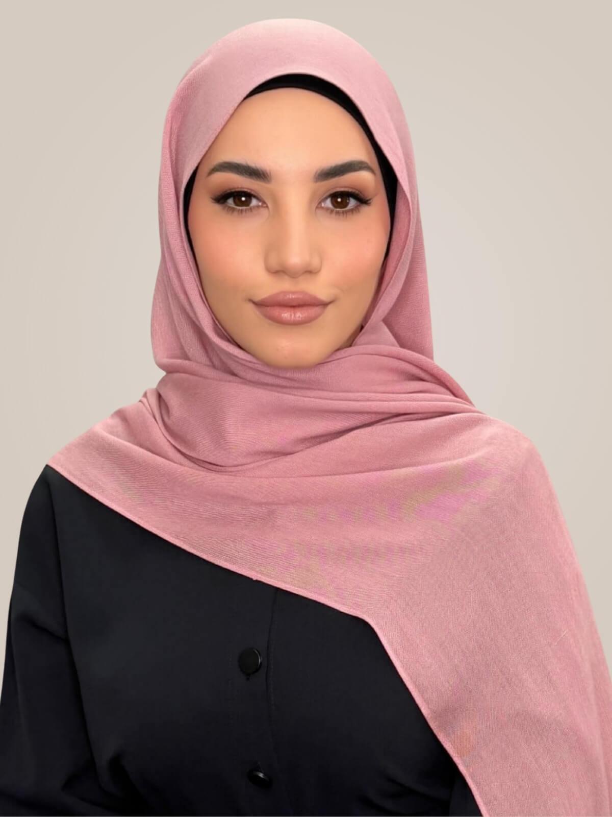 Cotton Modal Hijab-Misty Rose
