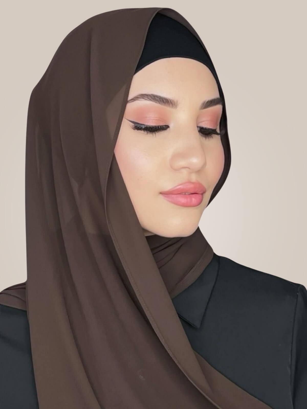 Luxury Chiffon Hijab-Brown