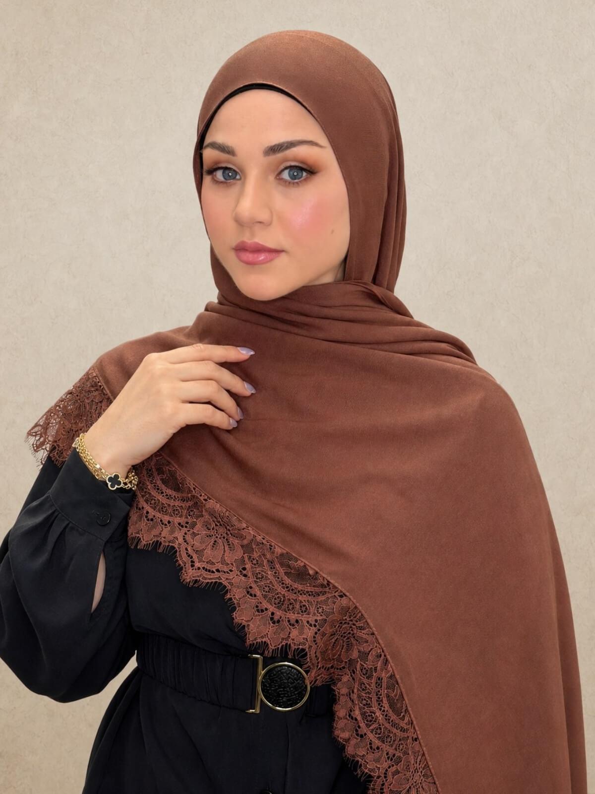 Lace Cotton Modal Hijab-Sunday Morning