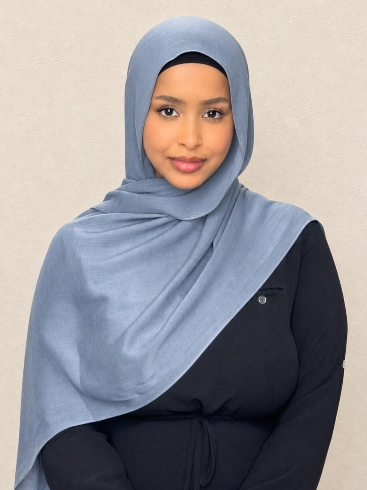 Cotton Modal Hijab-Dusty Denim