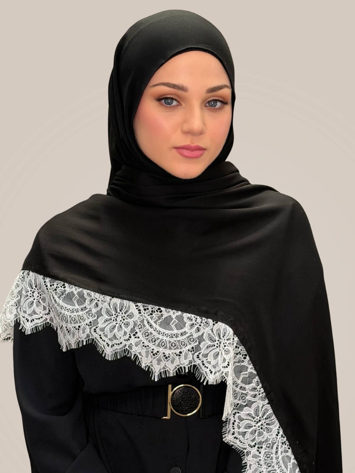 Lace Cotton Modal Hijab-Afterglow