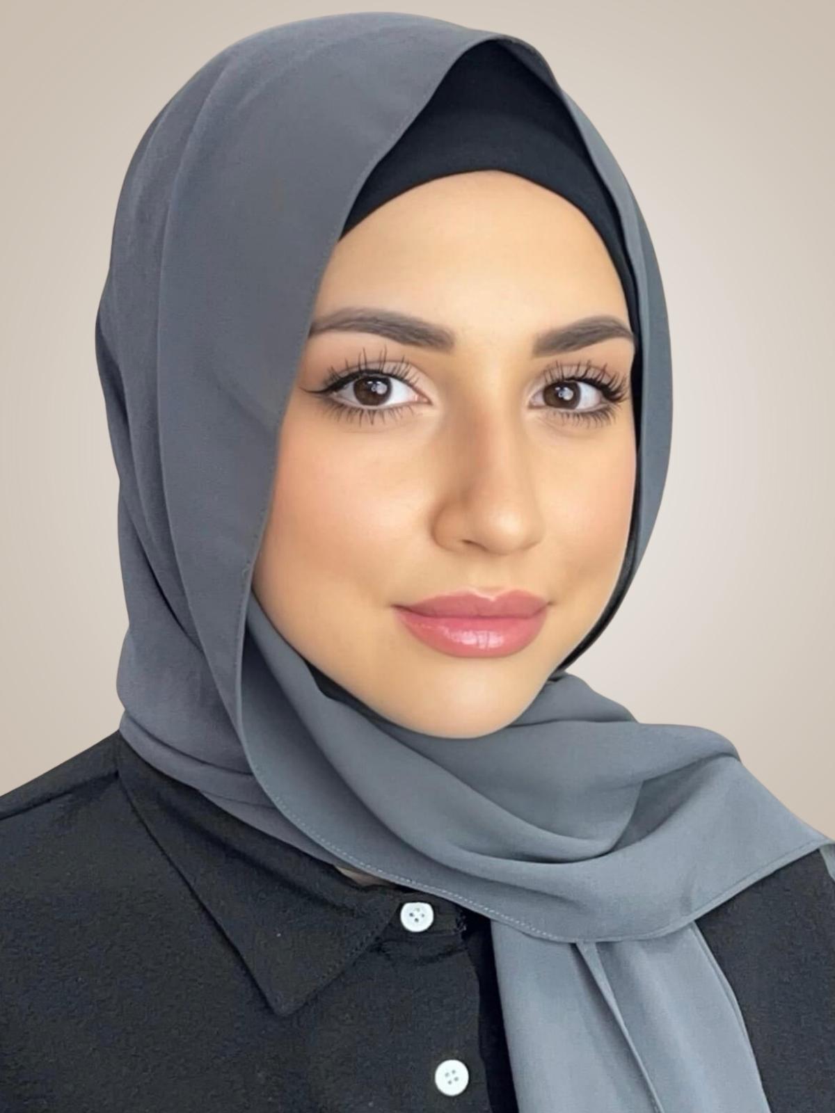 Classic Chiffon Hijab-Ash Grey