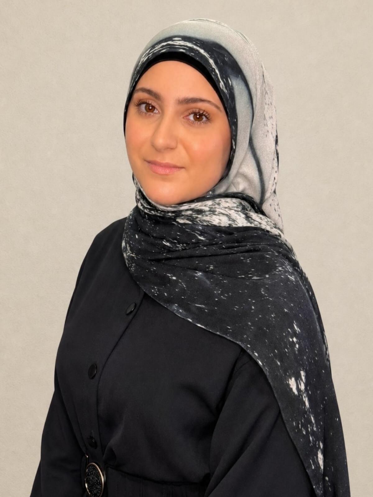 Modish Girl Print Modal Hijab-Milan Noir