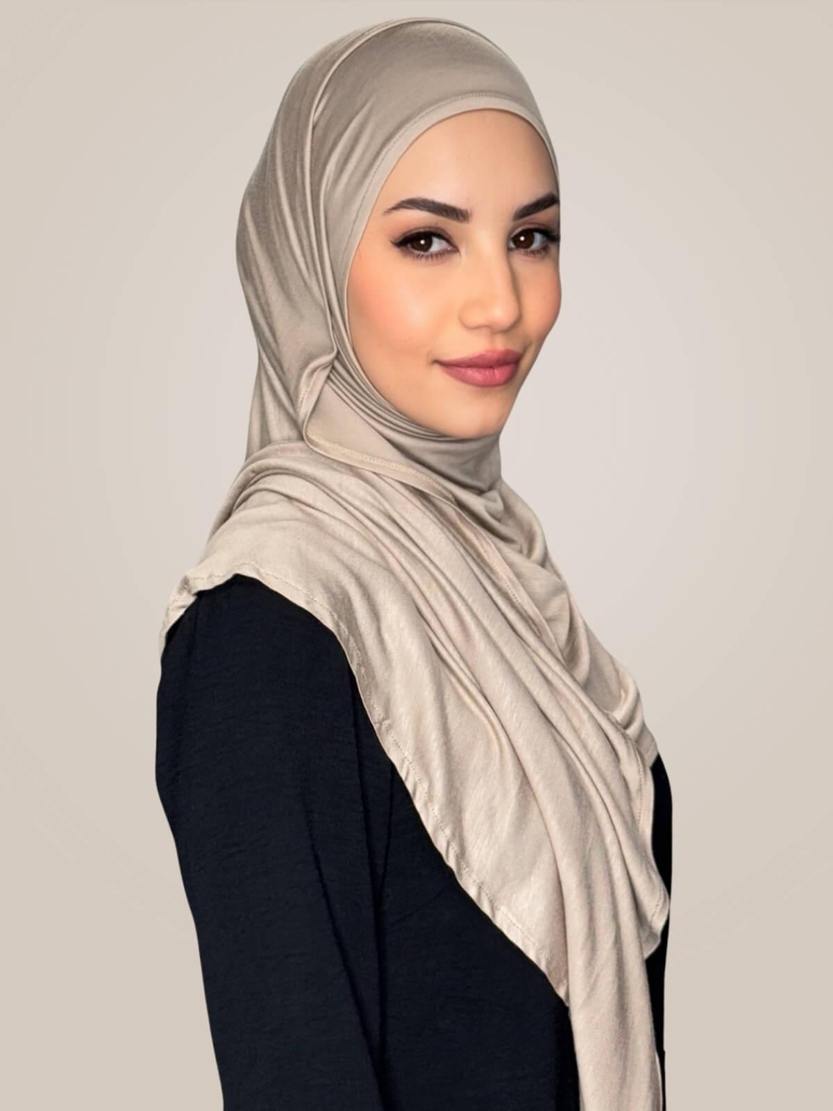 Pre-Sewn Jersey Hijab-Vanilla