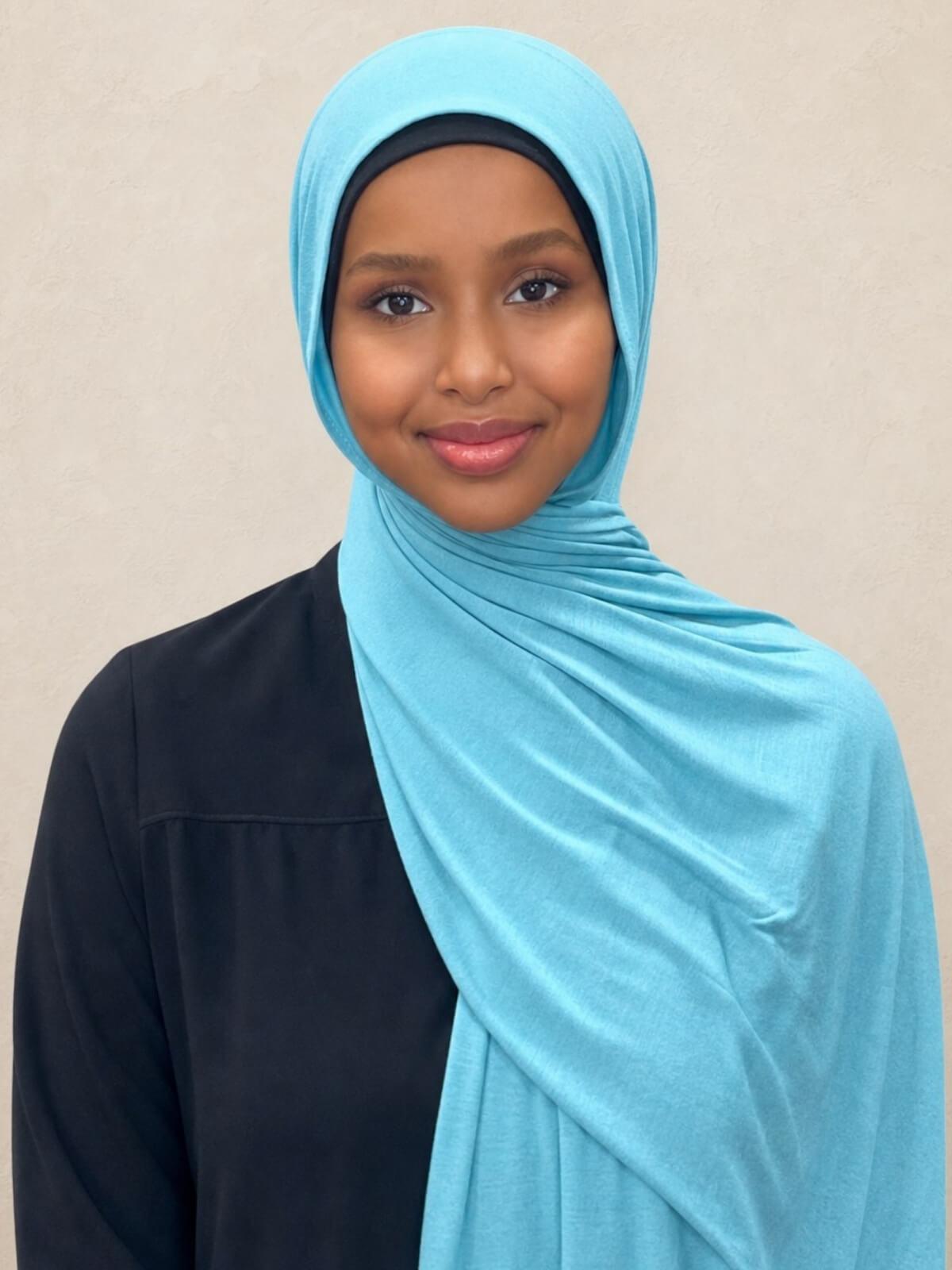 Classic Jersey hijab-Blue Lagoon