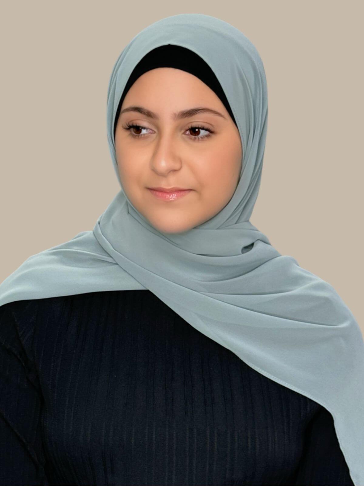 Modish Girl Luxury Chiffon Hijab-Stone Green