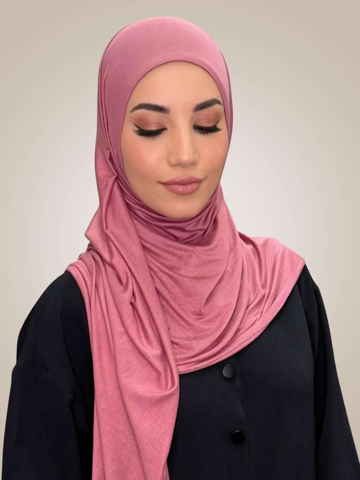 Pre-Sewn Jersey Hijab-Pale Rose