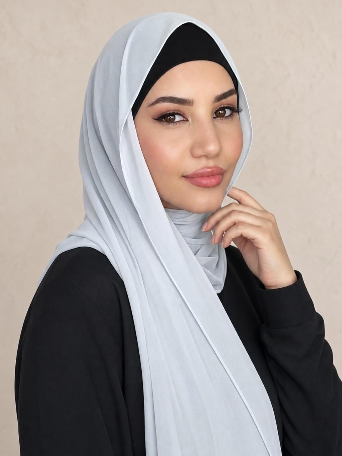 Luxury Chiffon Hijab-Cloud Grey