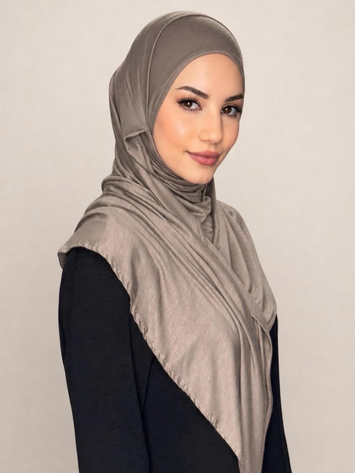 Pre-Sewn Jersey Hijab-Sandstone
