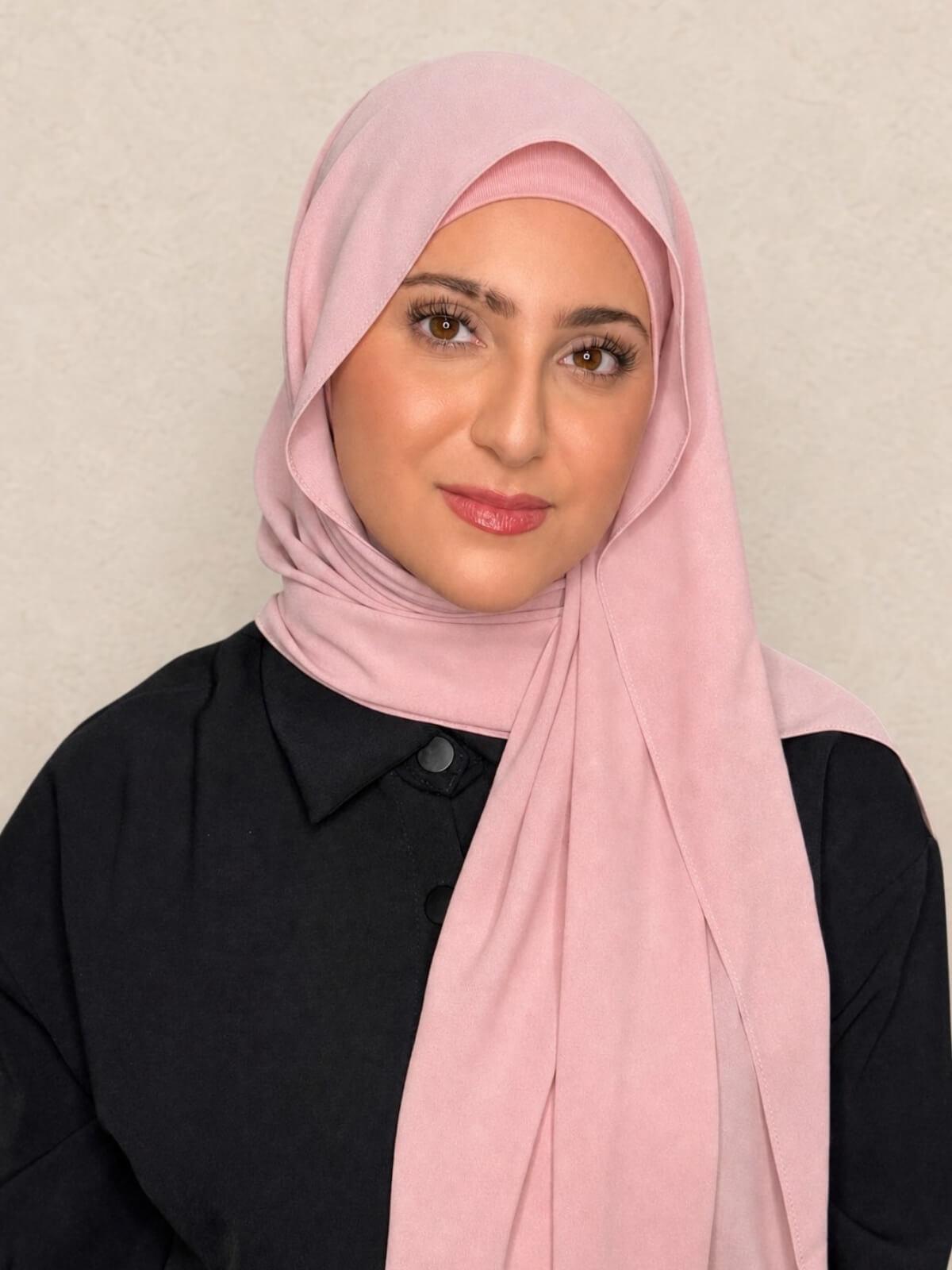 Modish Girl Matching Chiffon Hijab Set-Antique Pink