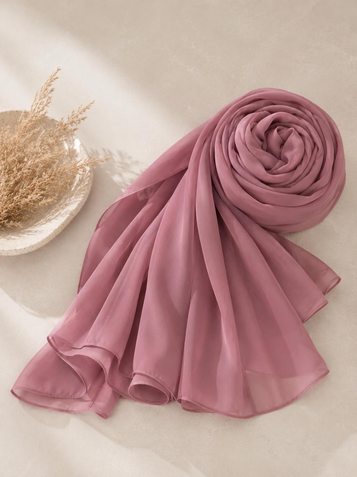 Luxury Chiffon Hijab-Pale Rose