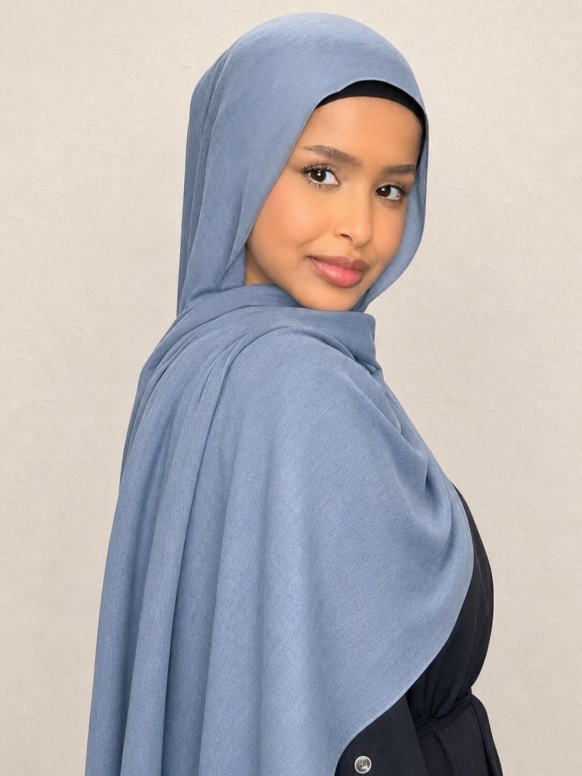 Cotton Modal Hijab-Dusty Denim