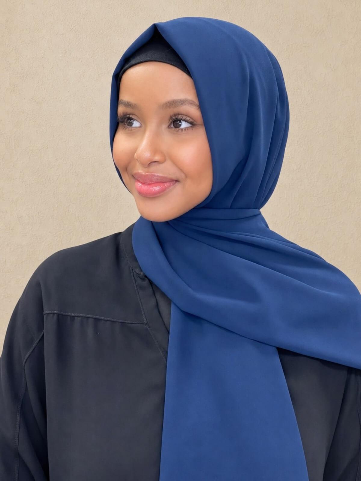Classic Chiffon Hijab-Navy
