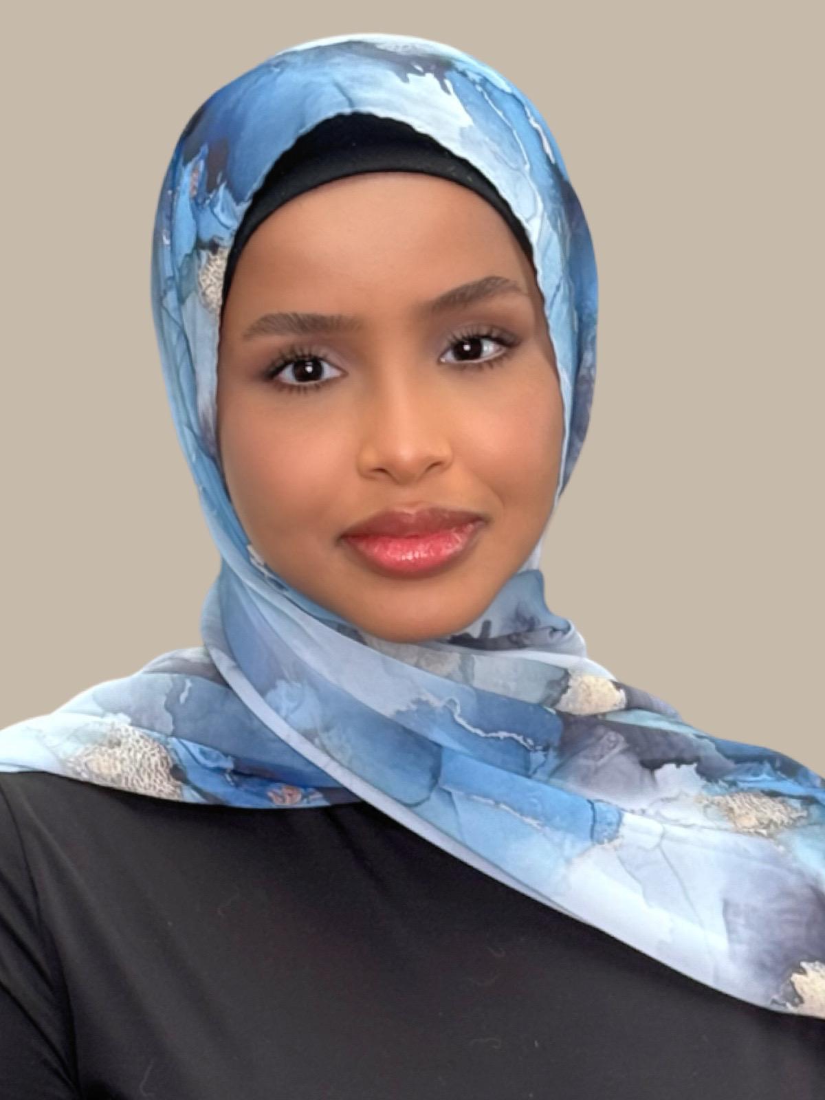 Printed Chiffon Hijab-Arctic Mist