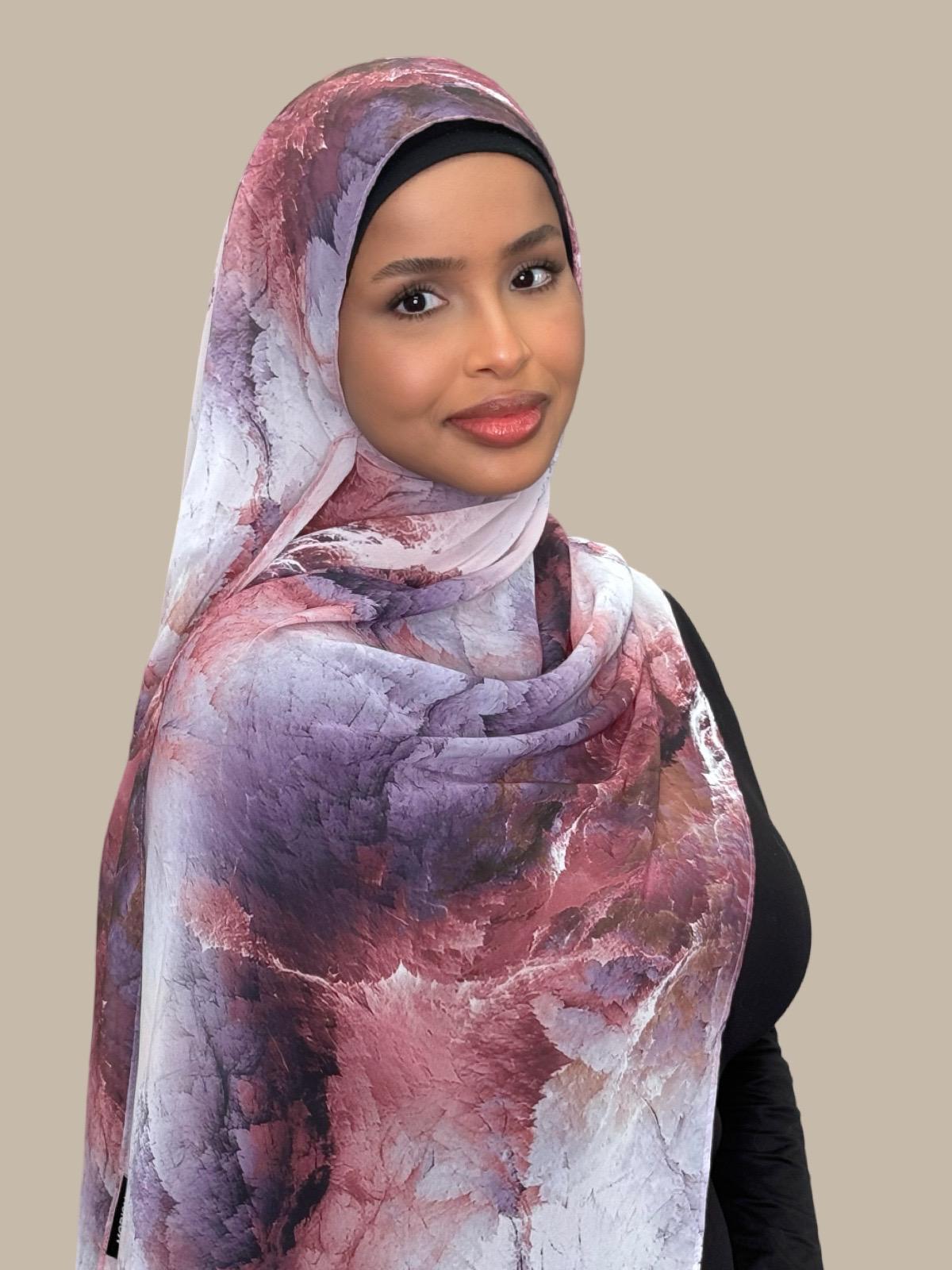 Printed Chiffon Hijab-Muted Mirage