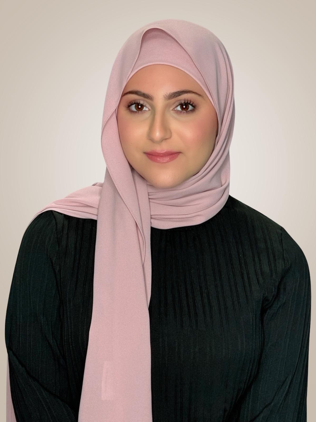 Modish Girl Matching Chiffon Hijab Set-Blush Rose