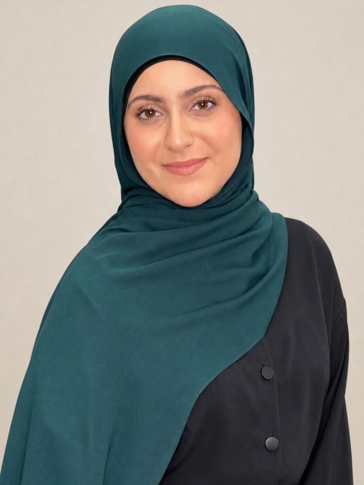 Modish Girl Cotton Modal Hijab-Dark Aqua