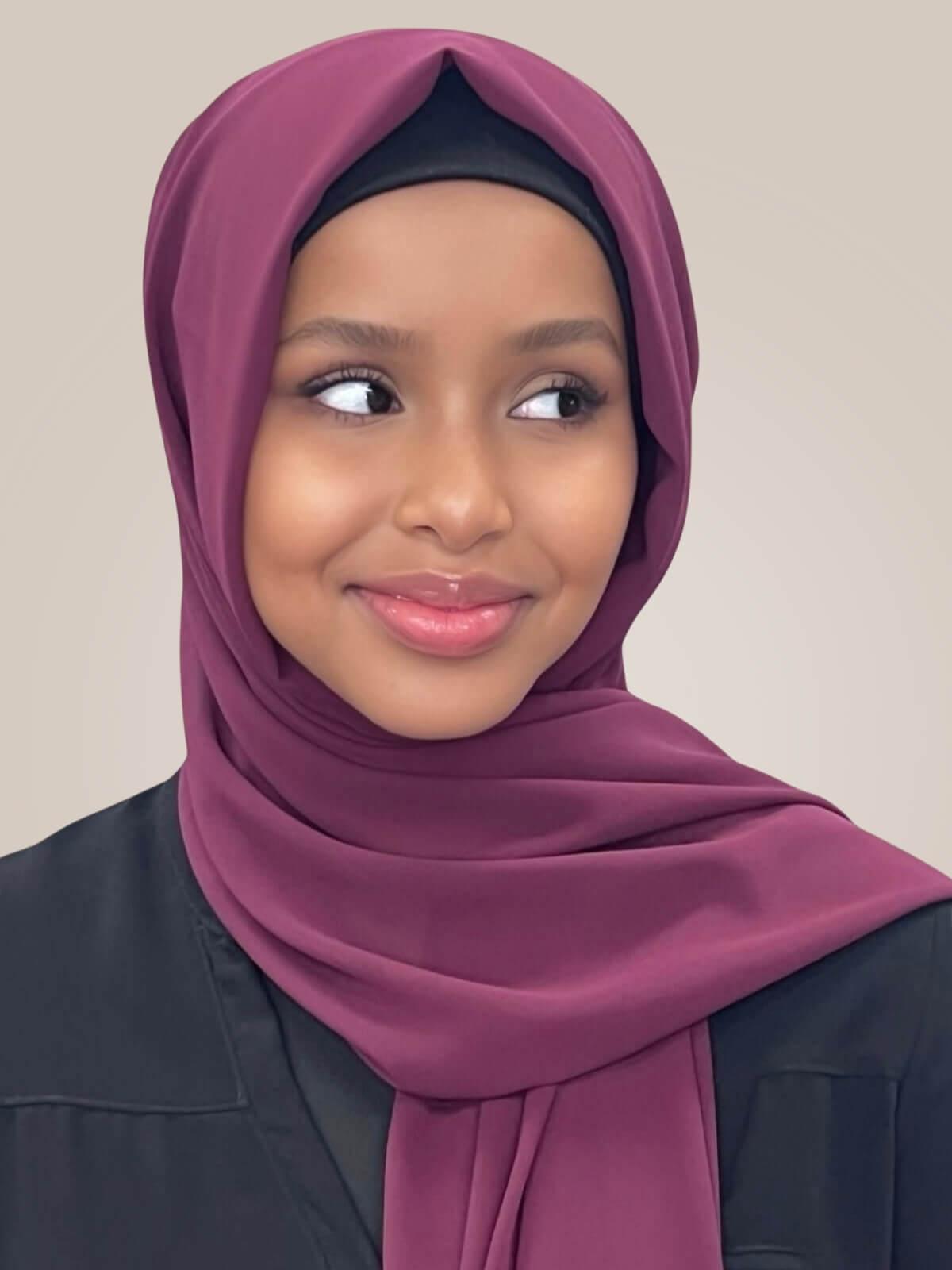 Luxury Chiffon Hijab-Wine