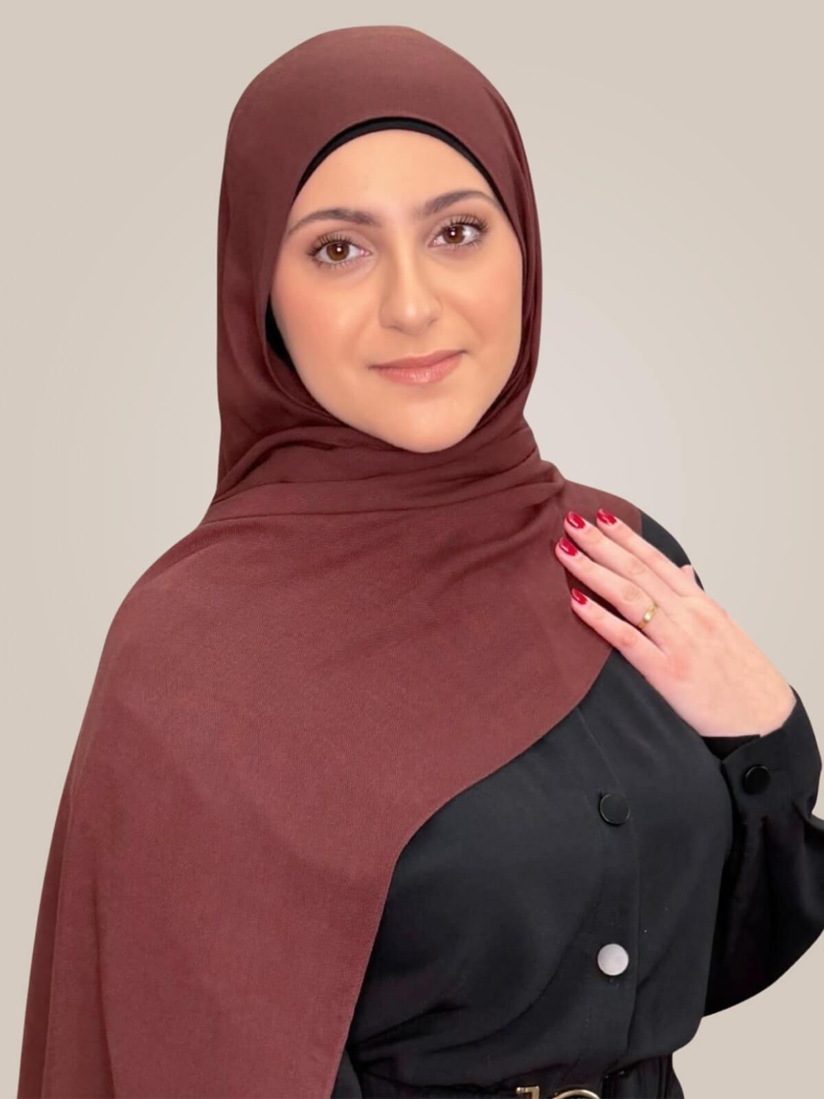 Modish Girl Cotton Hijab-Raisin Brown