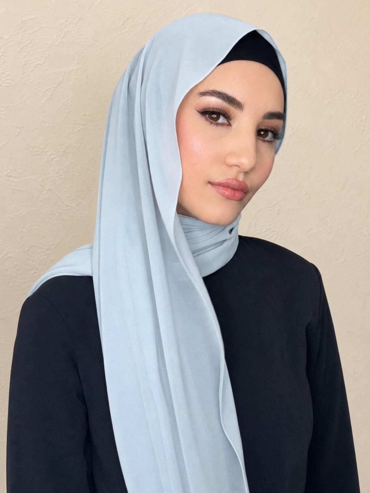 Classic Chiffon Hijab-Pale Grey