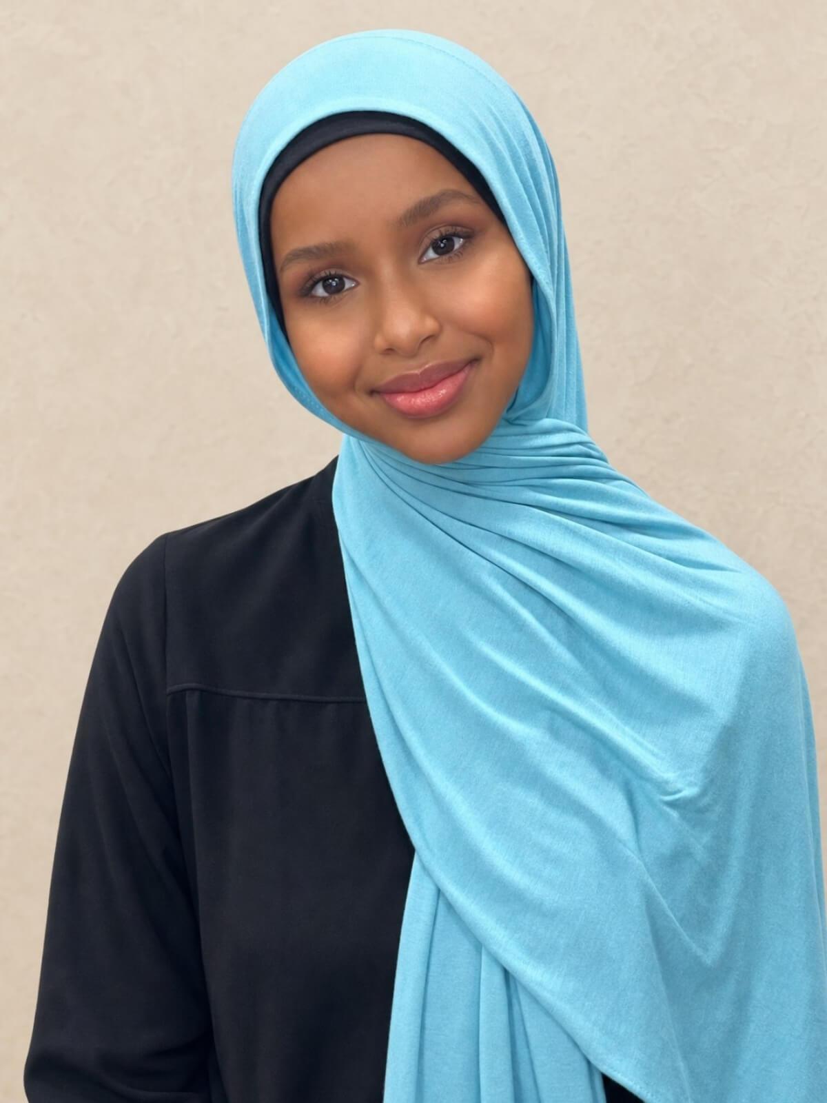 Classic Jersey hijab-Blue Lagoon