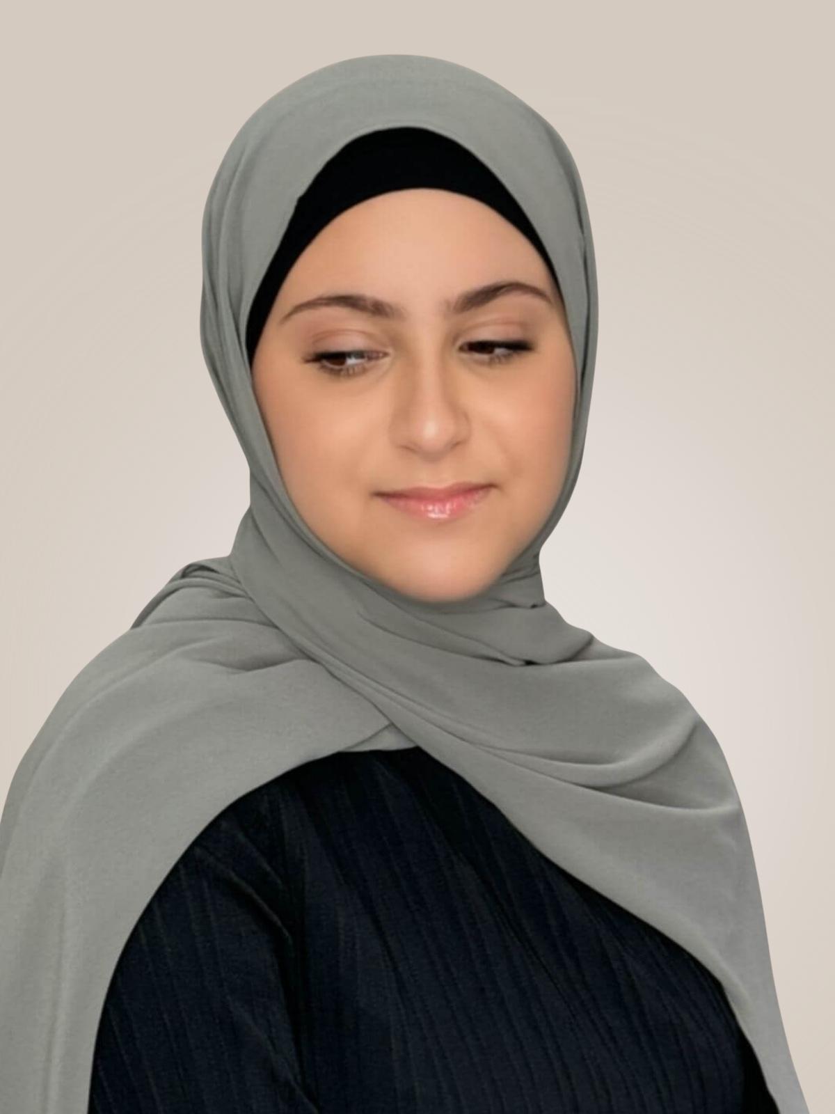 Modish Girl Luxury Chiffon Hijab-Frost Grey