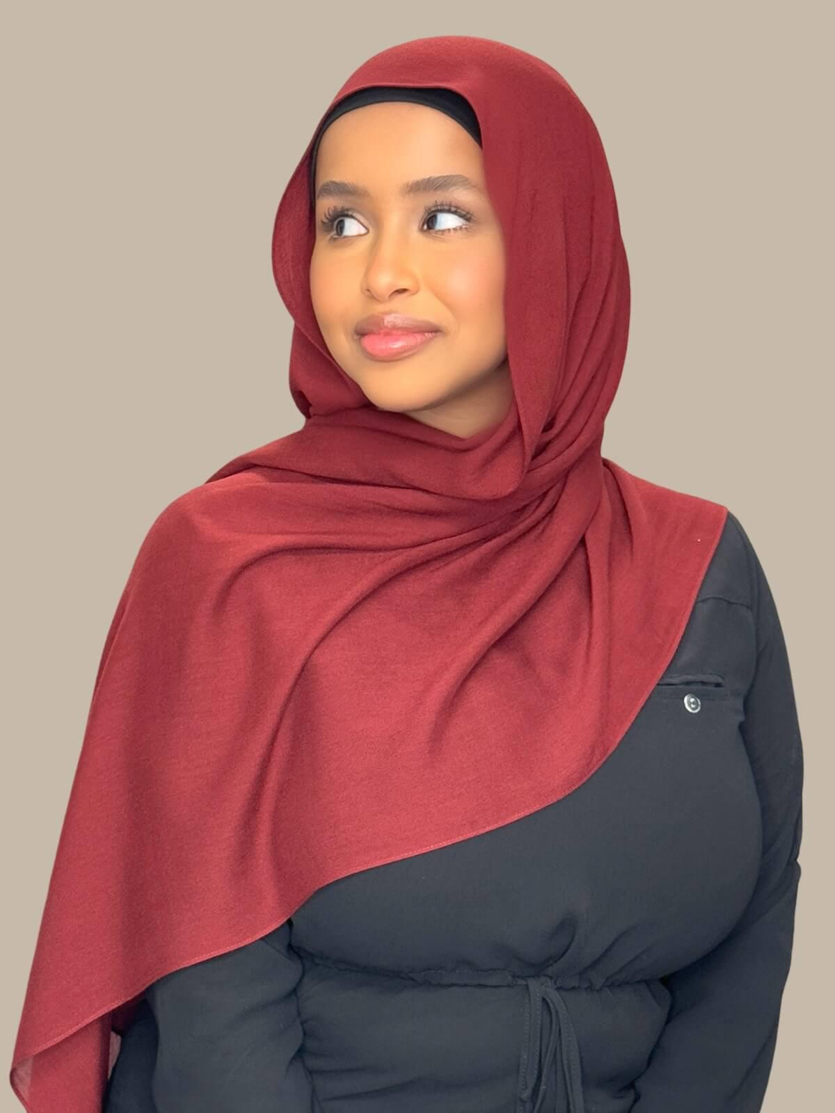 Cotton Modal Hijab-Royal Burgundy