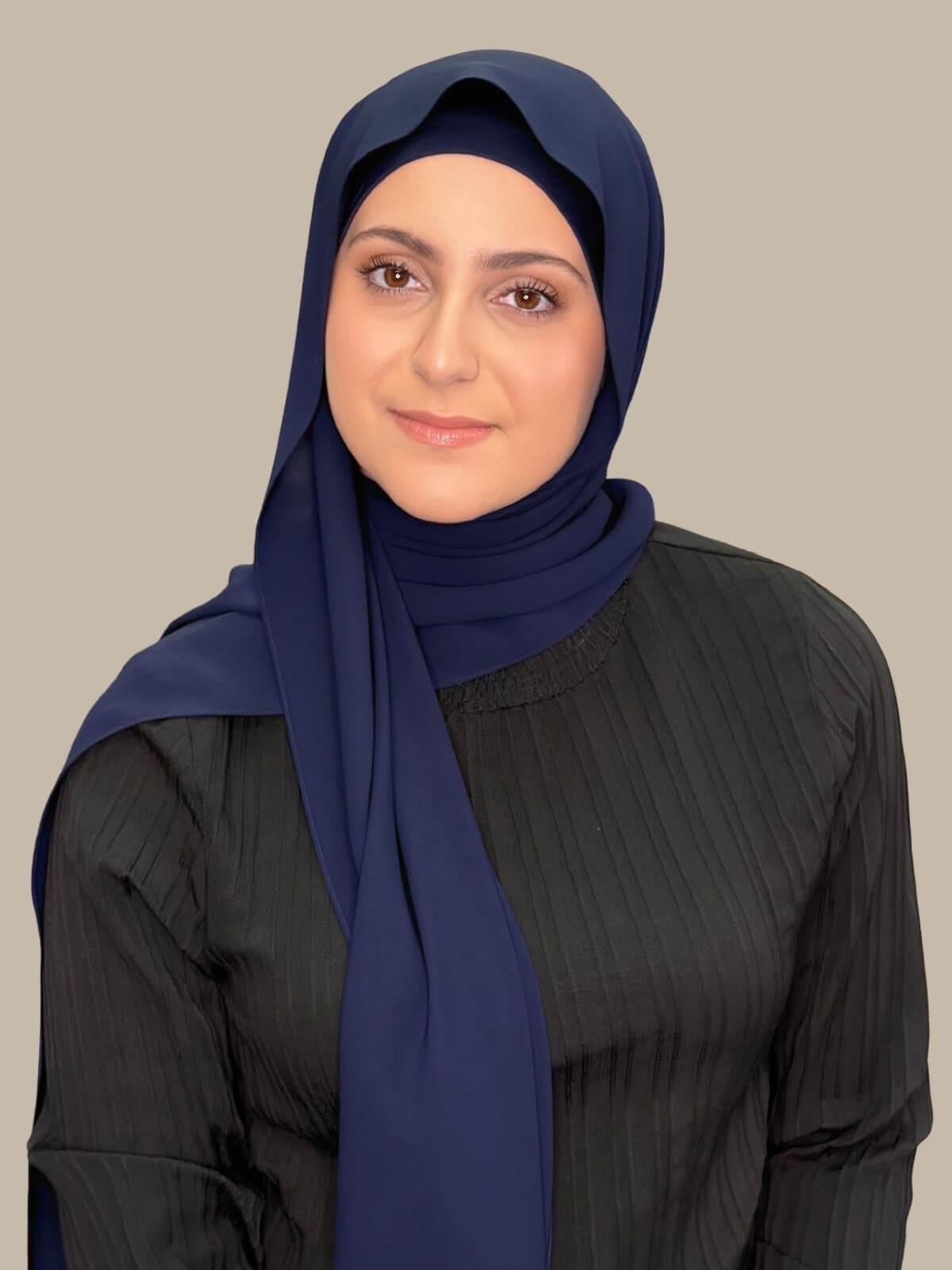 Modish Girl Matching Chiffon Hijab Set-Dark Slate