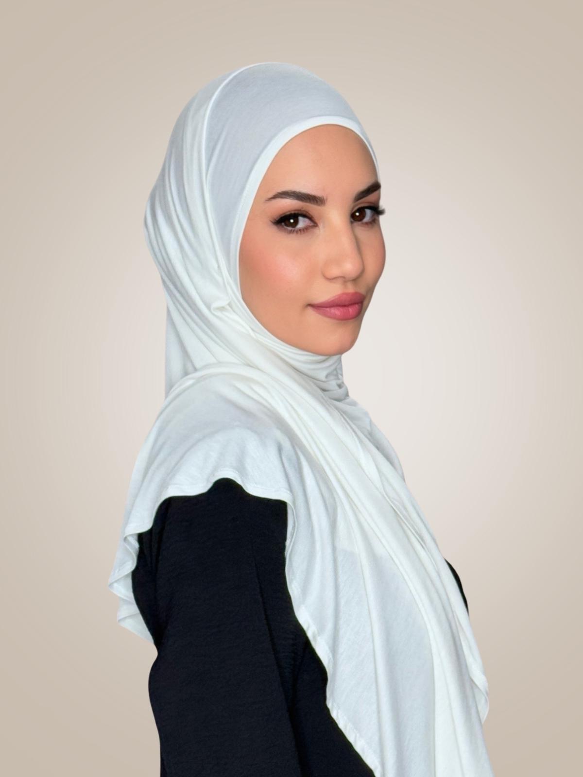 Pre-Sewn Jersey Hijab-Off White